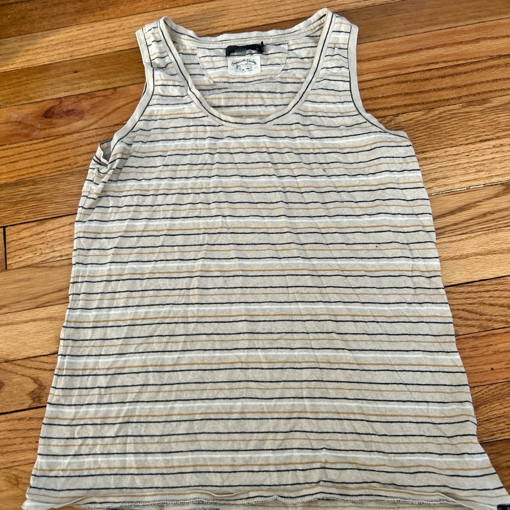 Prana Striped Tank Top in Gray and Cream